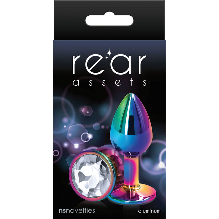 NS Novelties Rear Assets Anal Plug - Multicolor - Small - Clear