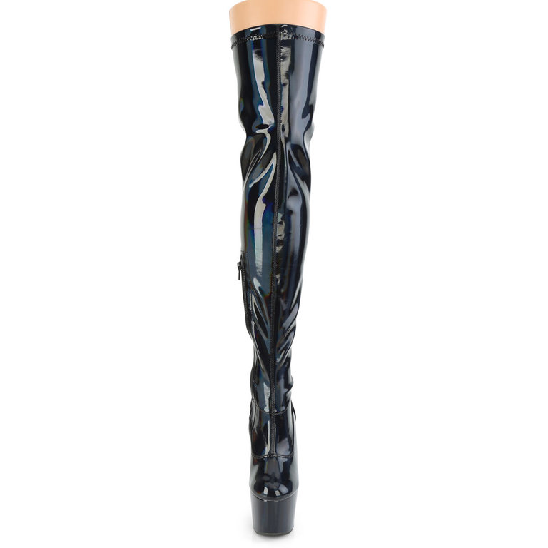 Pleaser 7" Patent Holographic Thigh High Boot