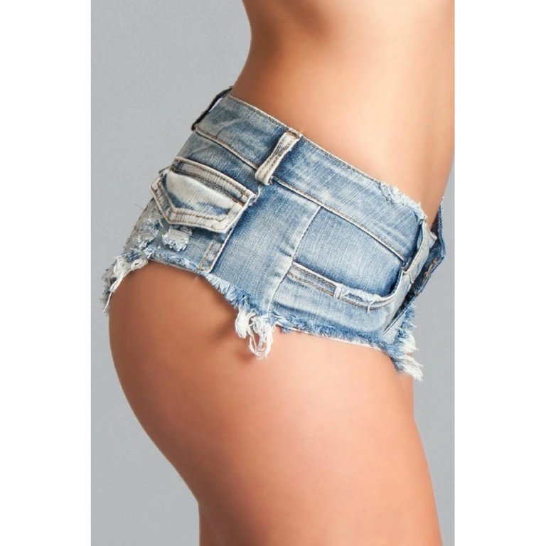 Be Wicked Light Wash Denim Booty Shorts
