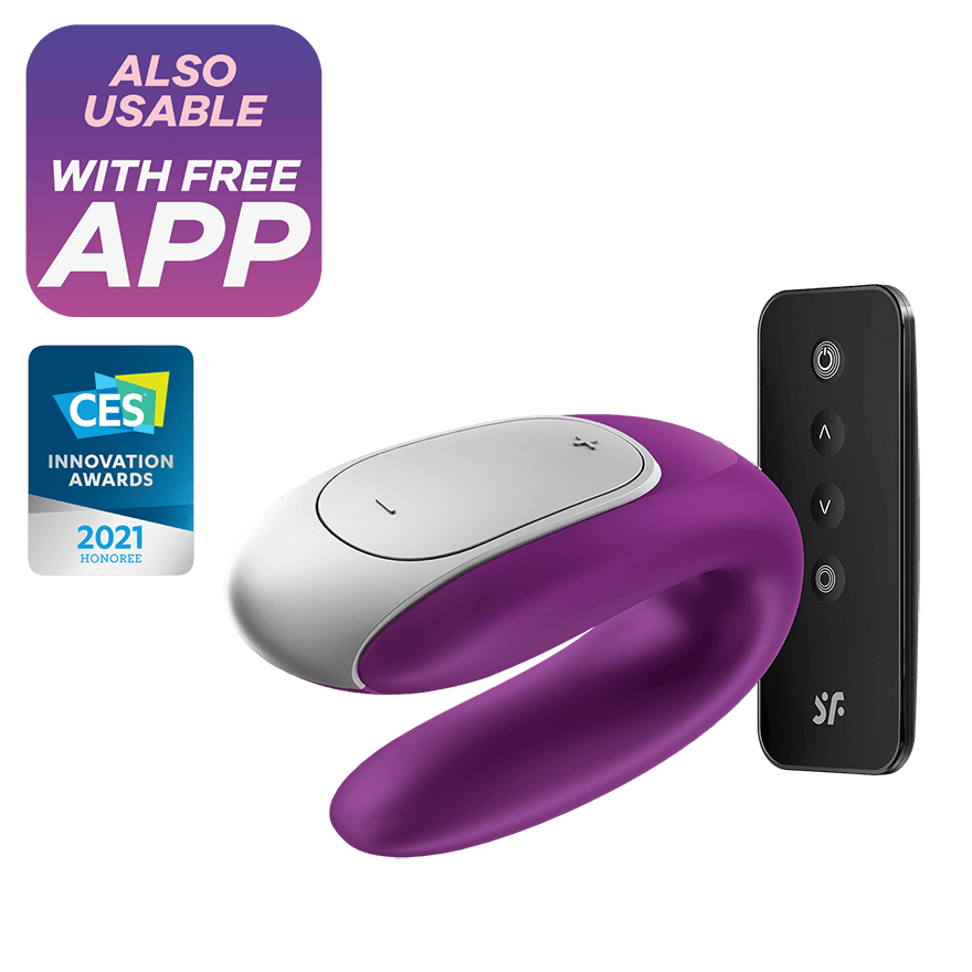 Double Fun Couples App Vibrator With Remote Purple Groove