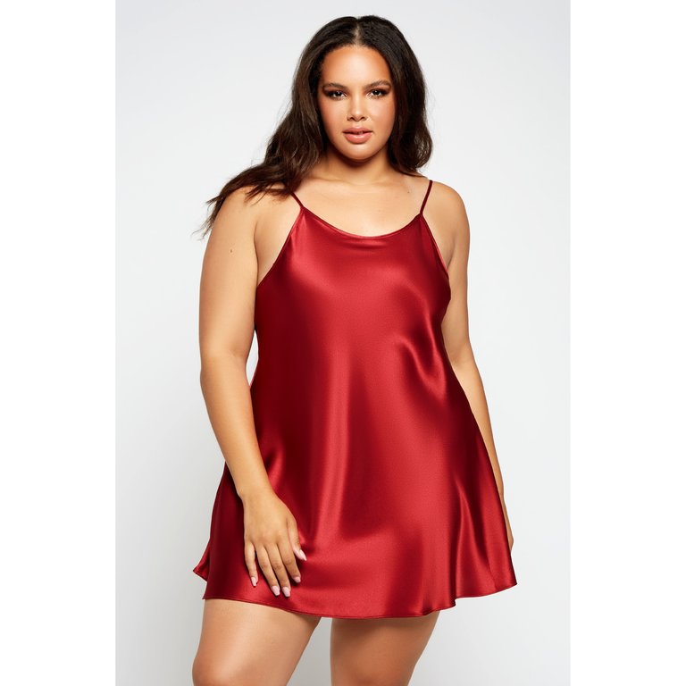 iCollection Satin Mini Chemise - Curvy