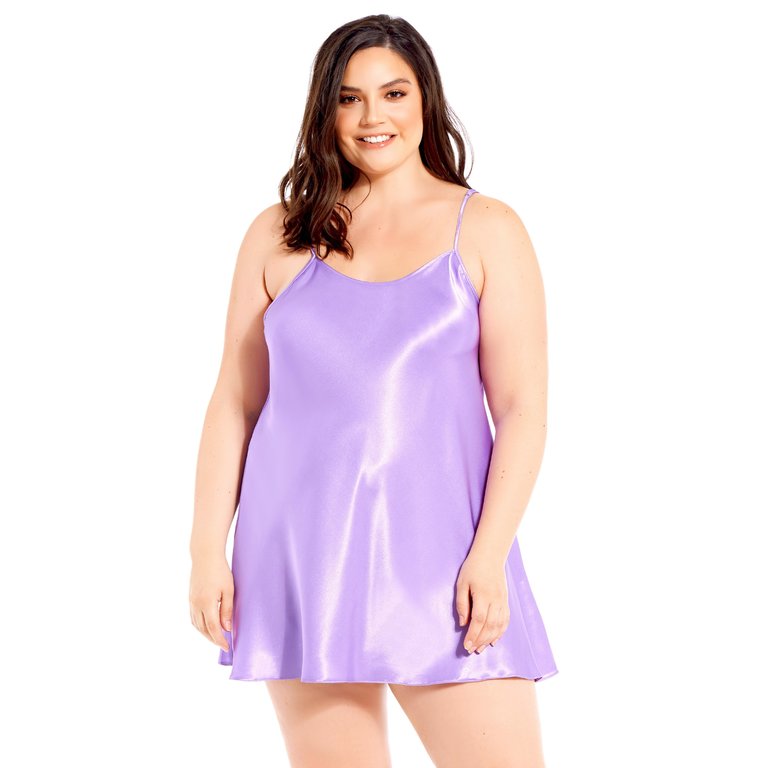 iCollection Satin Mini Chemise - Curvy