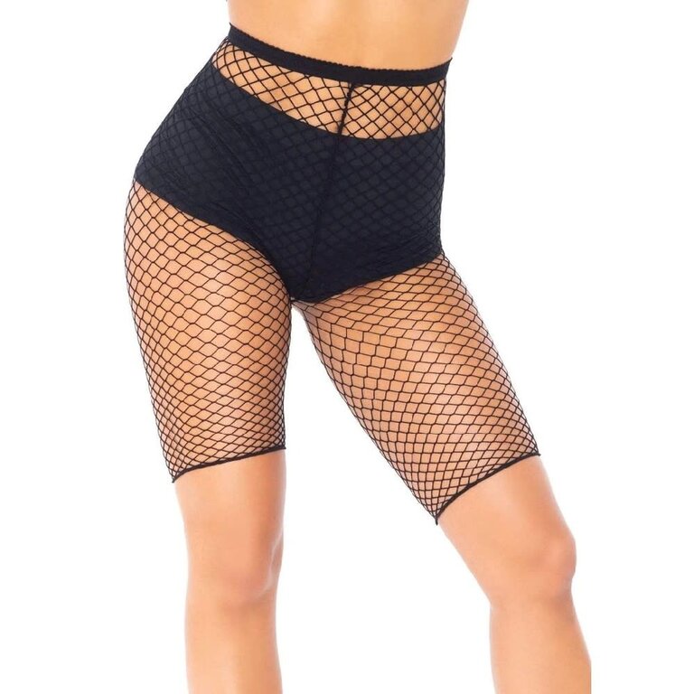 Leg Avenue Fishnet Biker Shorts - One Size Fits Most