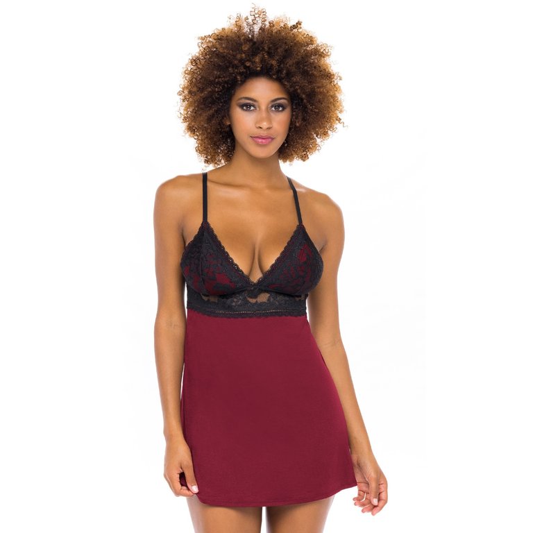 Oh La La Cheri Jersey and Lace Longline Babydoll