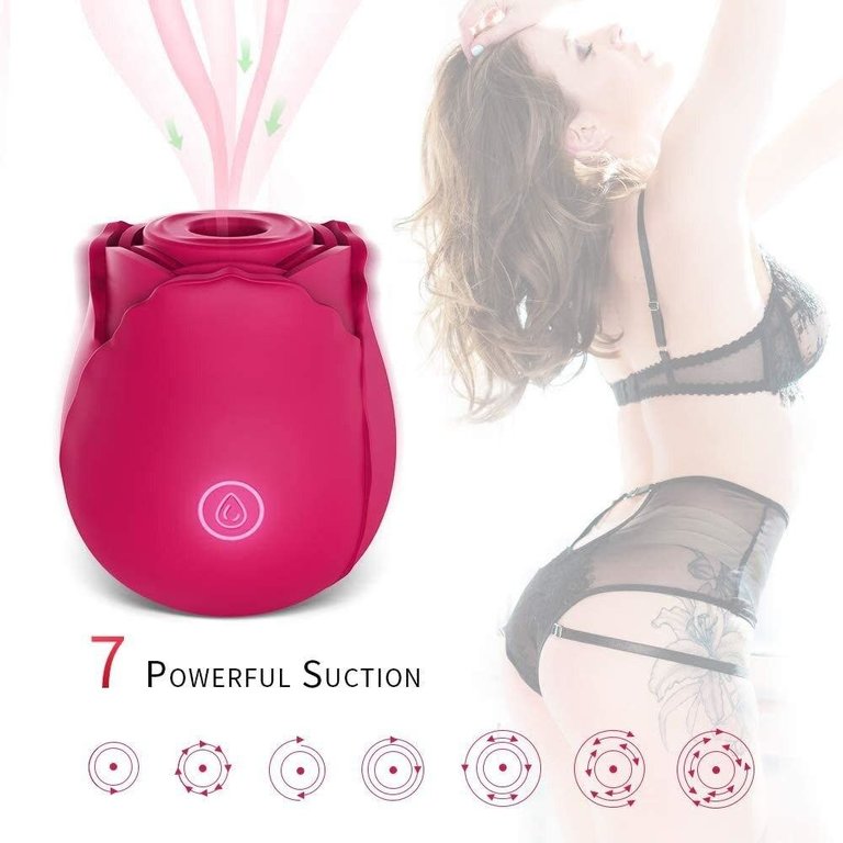 Groove Rose Suction Vibrator Red