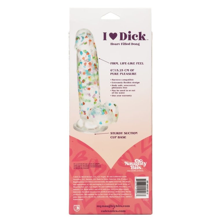 CalExotic Naughty Bits I Love Dick Heart-Filled Dong