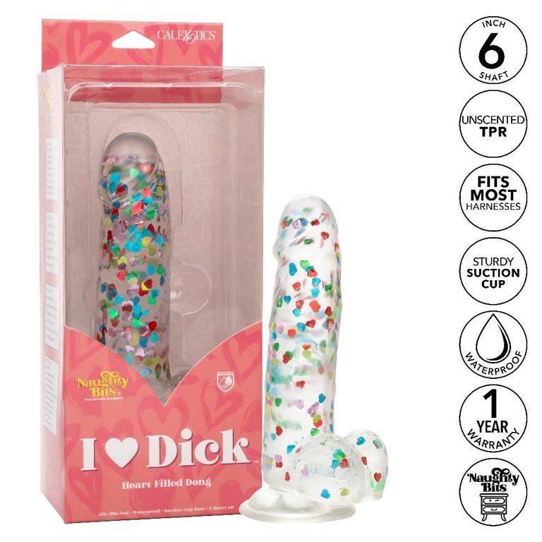 CalExotic Naughty Bits I Love Dick Heart-Filled Dong