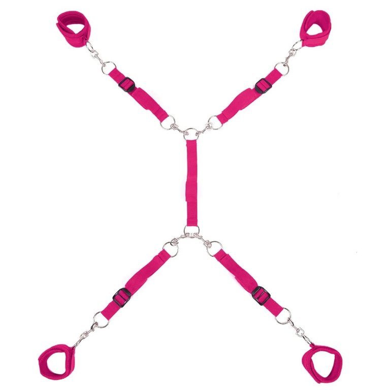 Lux Fetish Bed Spreader Kit Hot Pink
