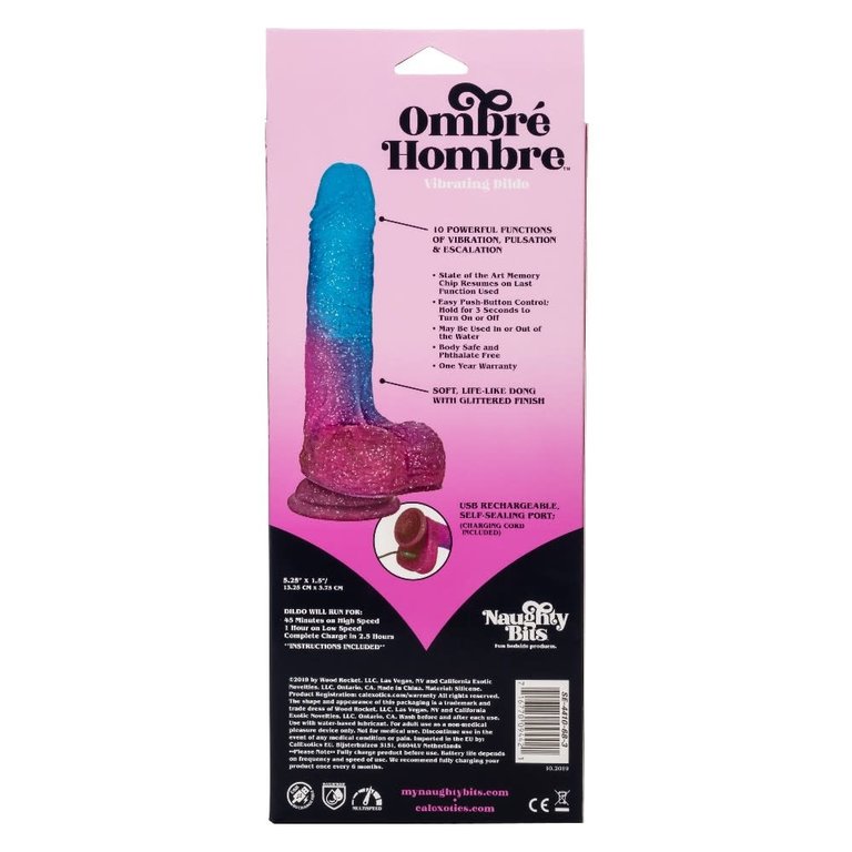 CalExotic Naughty Bits Ombré Hombre Vibrating Dildo