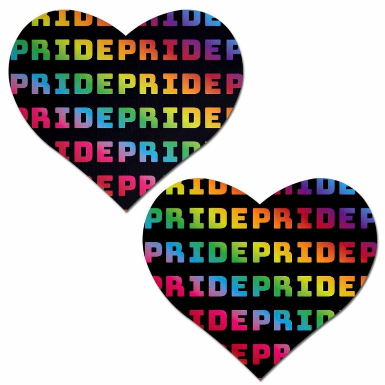 Pastease Black Rainbow Pride Heart Pasties
