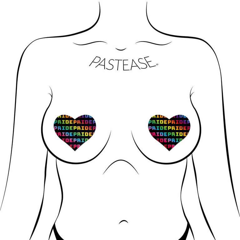 Pastease Black Rainbow Pride Heart Pasties