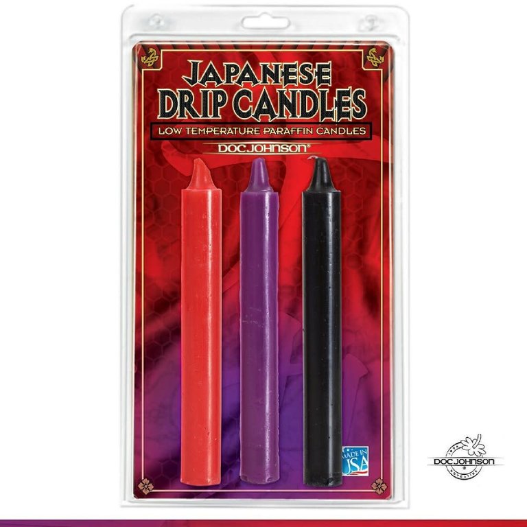Doc Johnson Japanese Drip Candles Set of 3 - Assorted Colors