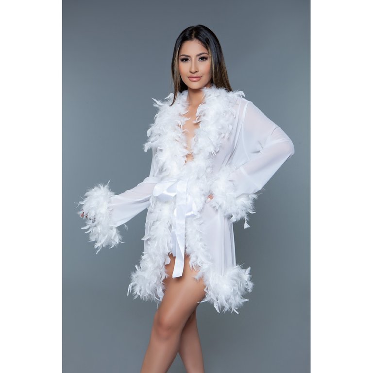 Be Wicked Short Deluxe Feather Robe