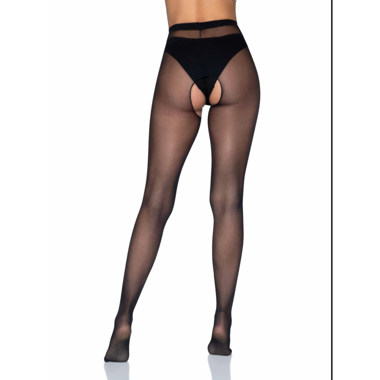Leg Avenue Sheer Crotchless Tights - One Size Fits Most