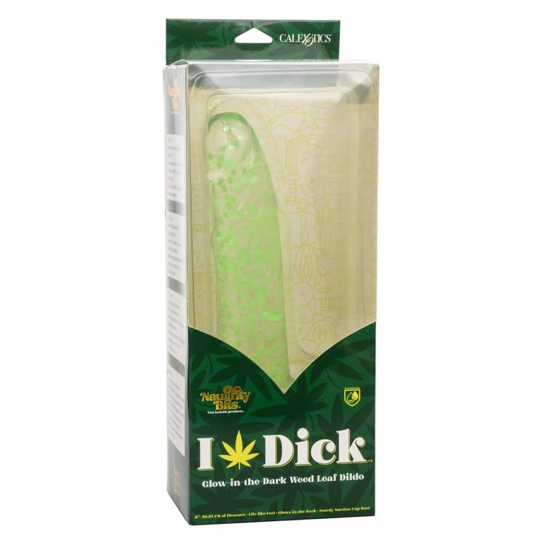 CalExotic Naughty Bits I Leaf Dick Glow-In-The-Dark Weed Leaf Dildo