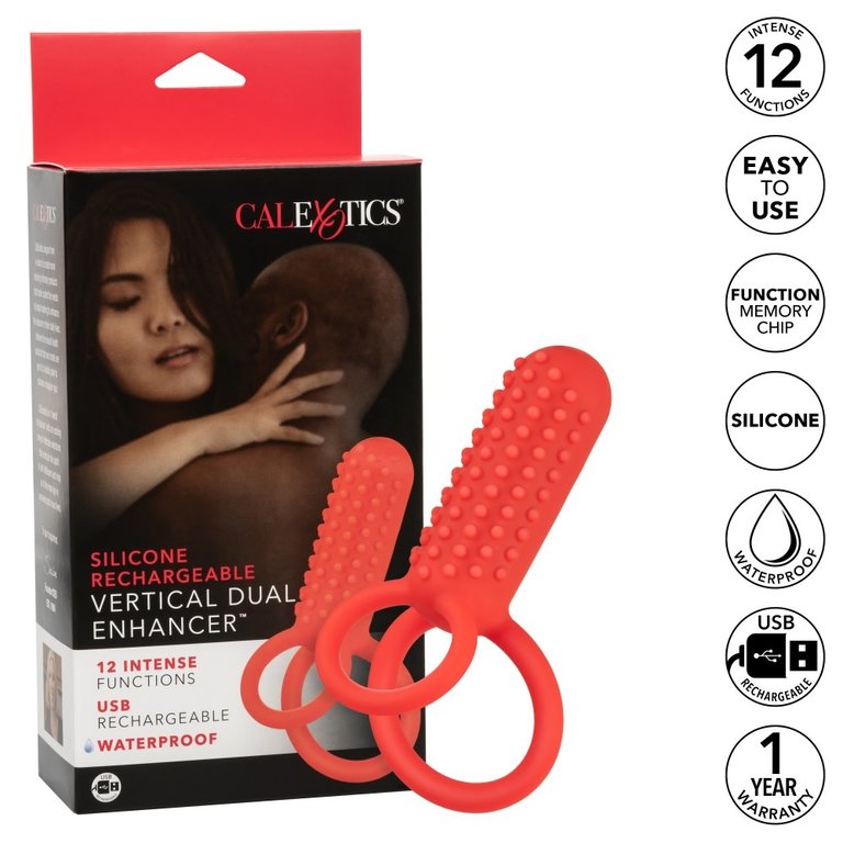 CalExotic Silicone Rechargeable Vertical Dual Enhancer