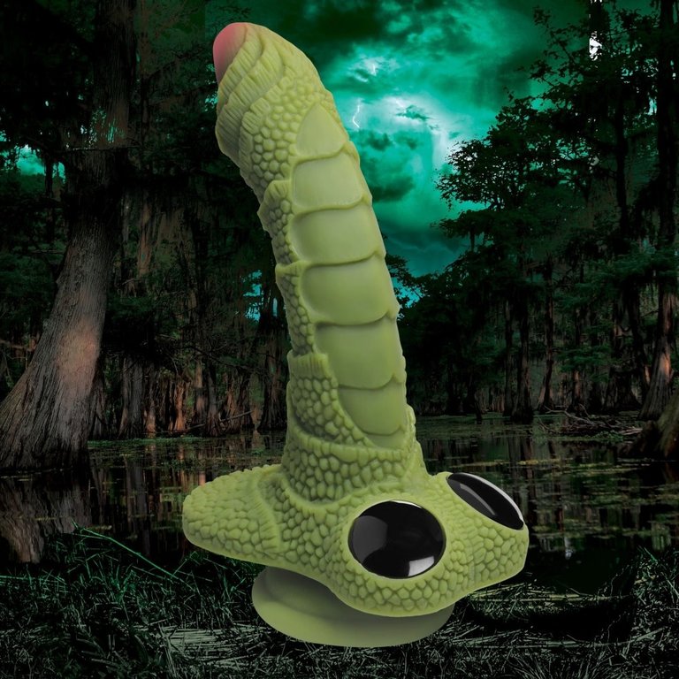 XR Brand Creature Cocks - Swamp Monster Green Scaly Silicone Dildo