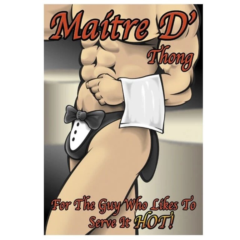 Male Power Maitre'D Thong Black - One  Size
