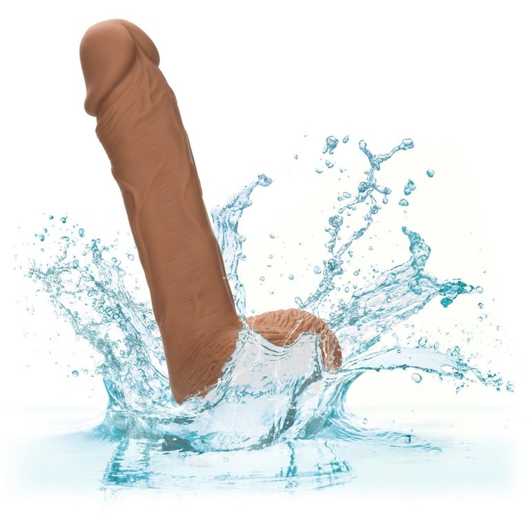 CalExotic Silicone Studs Dual Density Dong 5" Brown