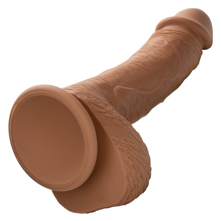 CalExotic Silicone Studs Dual Density Dong 6.25" Brown