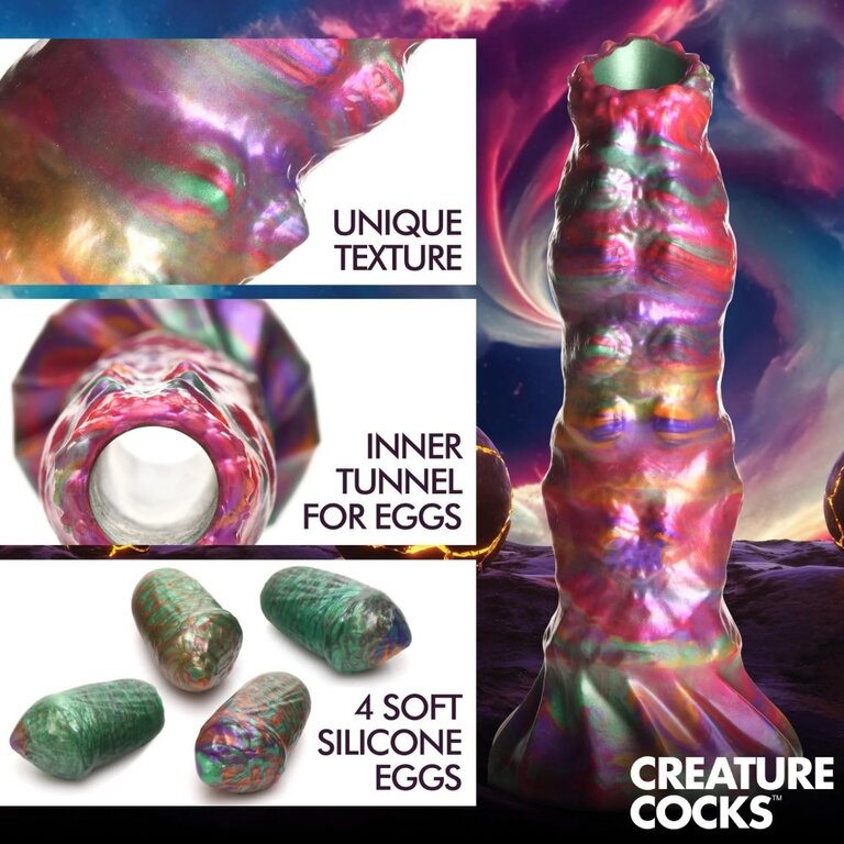 XR Brand Creature Cocks Larva Silicone Ovipositor Dildo W/ Eggs