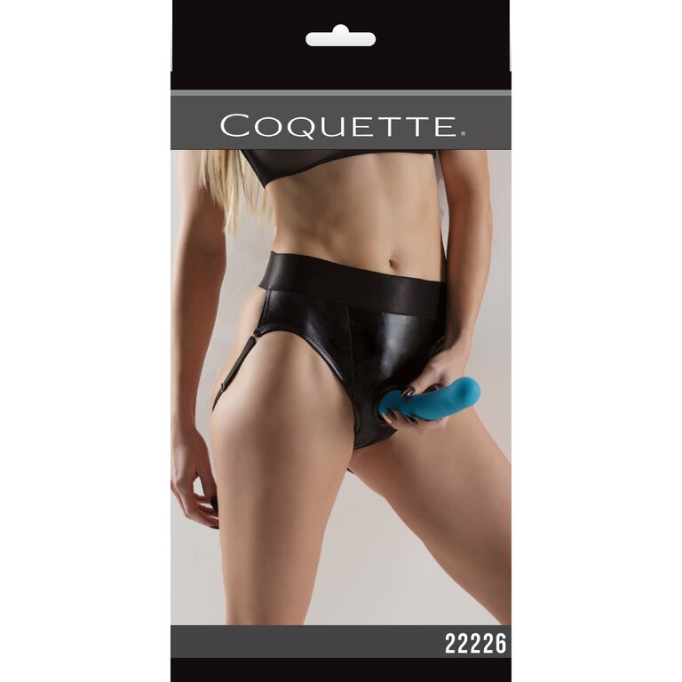 Coquette Wet Look Harness Thong - One Size Fits Most