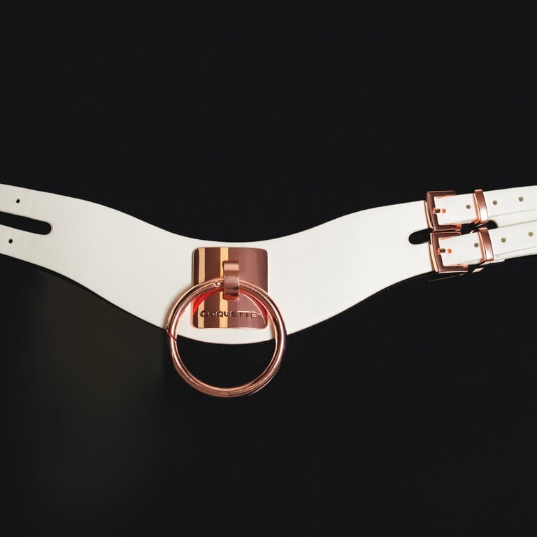 Coquette Pleasure Collection Rose Gold O-Ring Collar - White