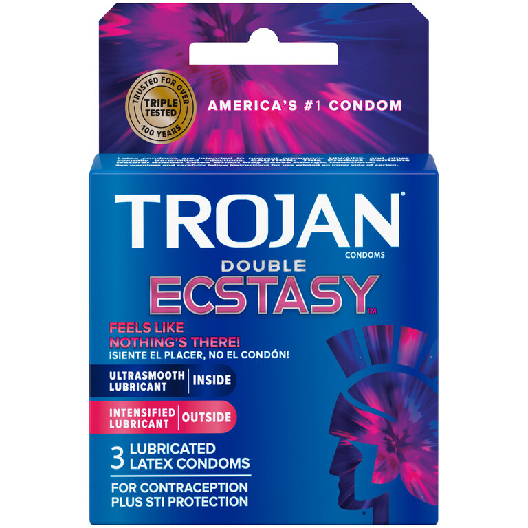 Trojan Double Ecstasy  Condoms - 3 Pack