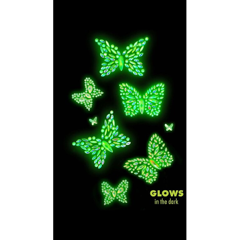 Leg Avenue Aurelia Glow In The Dark Butterfly Body Adhesive Jewels - Pack of Six Jewels