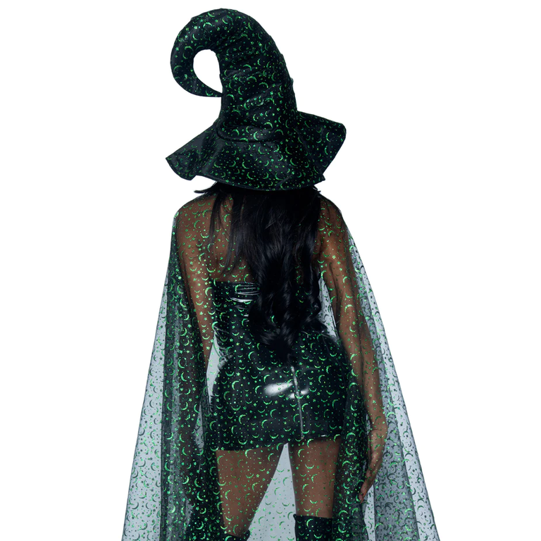 Leg Avenue Glitter Moon Witchy Hat and Cape Set