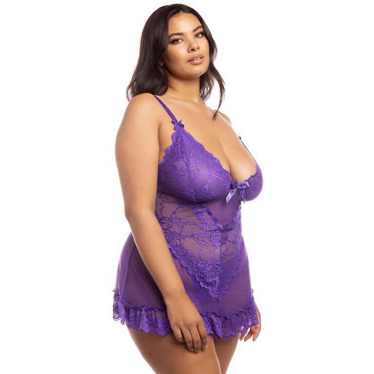 Oh La La Cheri Dark and Sultry Softcup Babydoll - Curvy