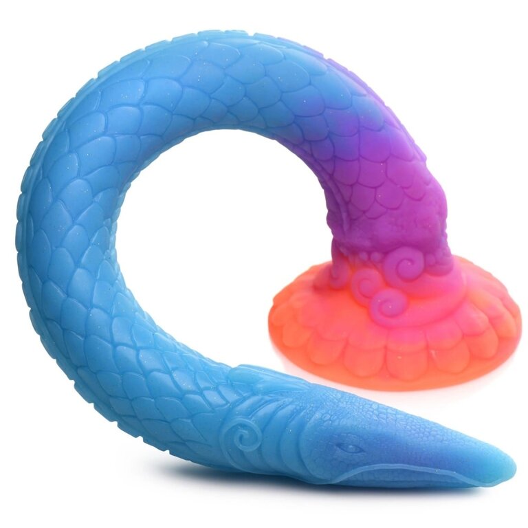 XR Brand Creature Cocks - Makara Glow-in-the-Dark Silicone Snake Dildo