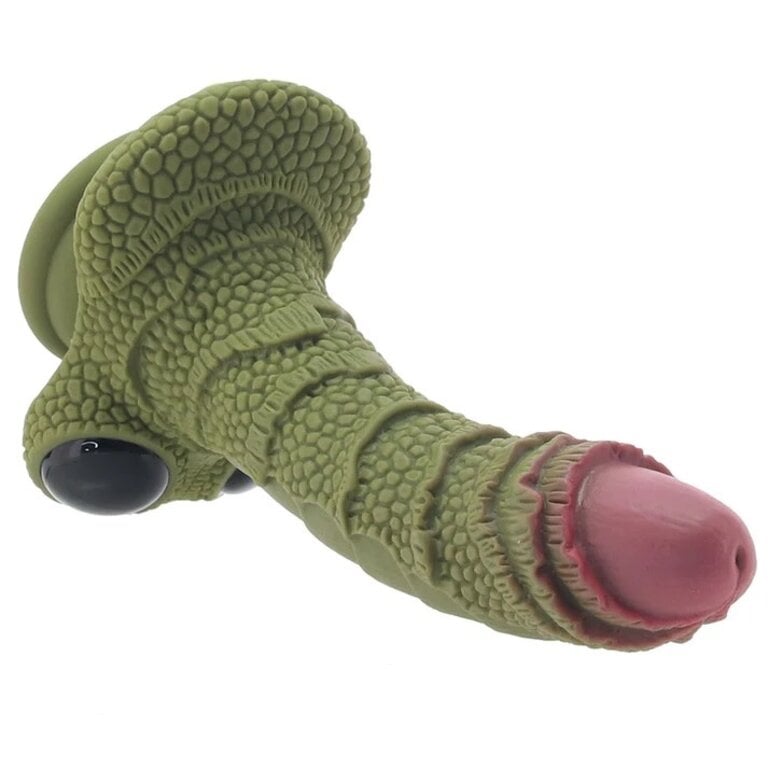 XR Brand Creature Cocks - Swamp Monster Green Scaly Silicone Dildo