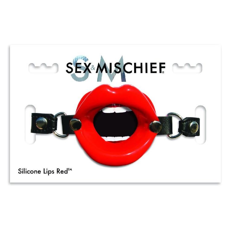 Sportsheets Silicone O-Ring Lips Gag - Red