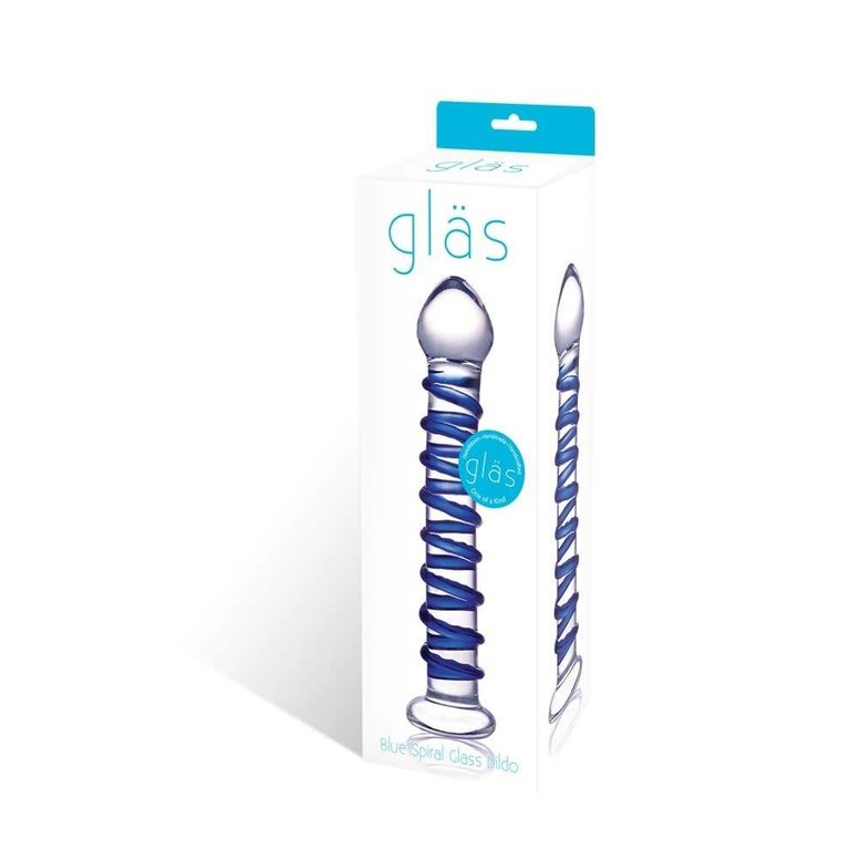 Glas Blue Spiral Glass Dildo