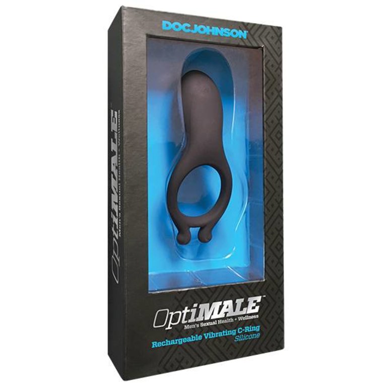 Doc Johnson Optimale Rechargeable Vibrating Silicone C Ring - Black