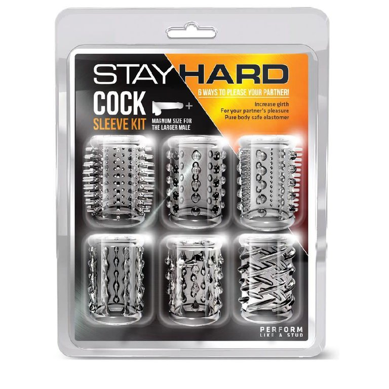 Blush Stay Hard Cock Sleeve Kit of Six - Clear