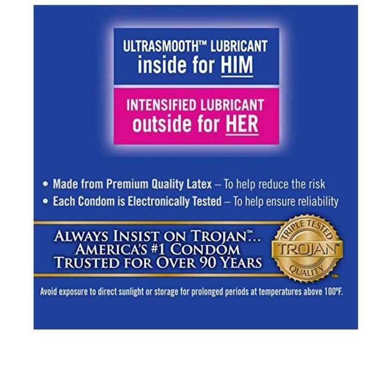 Trojan Double Ecstasy  Condoms - 10 Pack