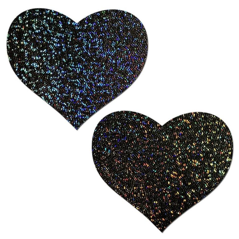 Pastease Black Glitter Heart Pasties