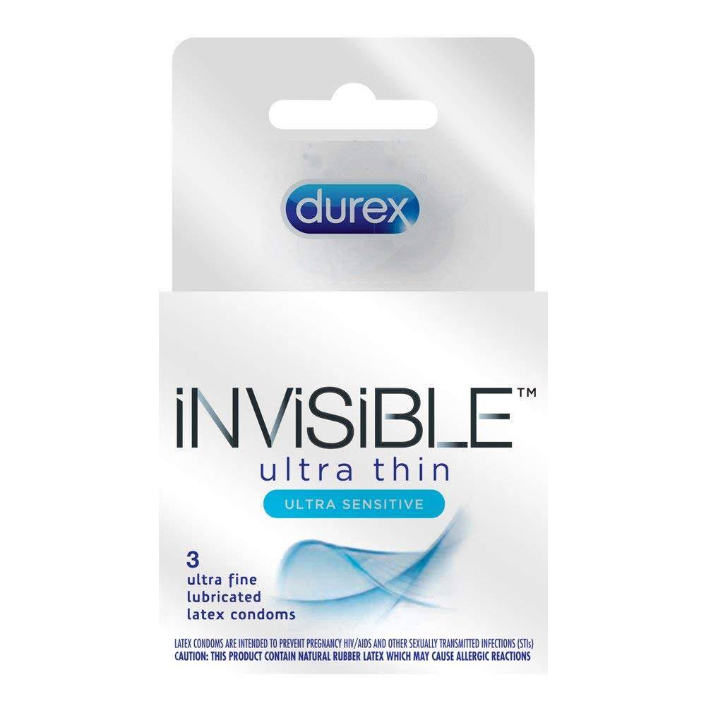 3 x Durex Invisible Extra Sensitive Condoms 10's [For man