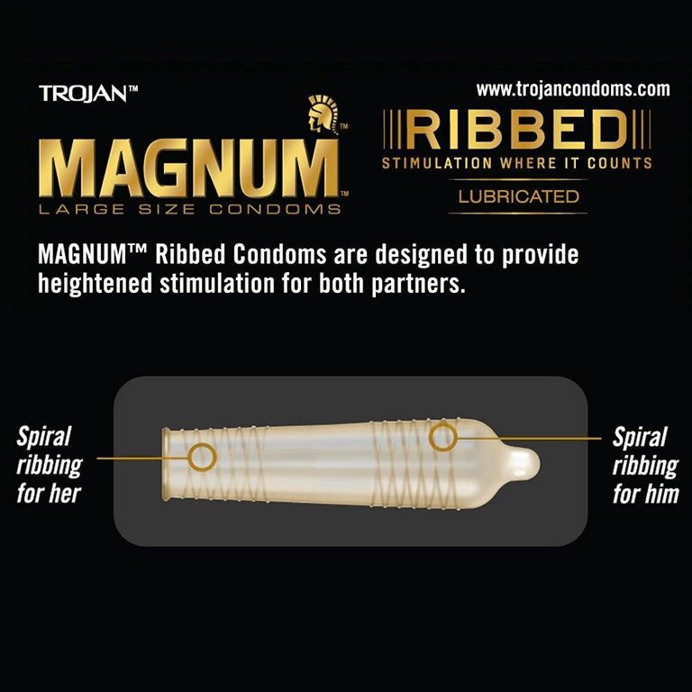 Trojan Magnum Ribbed Condom 3-pack