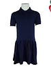 Embroidered Navy Blue Short Sleeve Knit Dress #9729