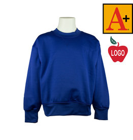 Embroidered Royal Blue Crew-neck Sweatshirt #6130