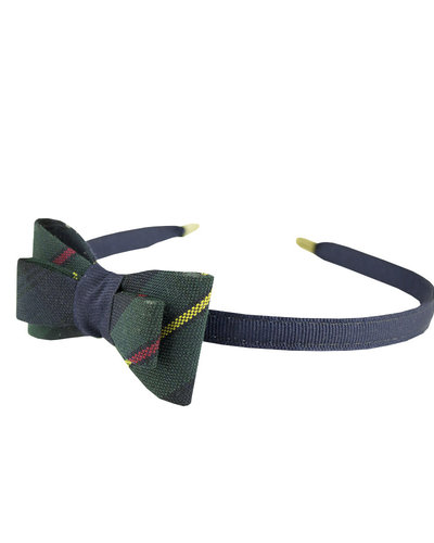 plaid headband with bow