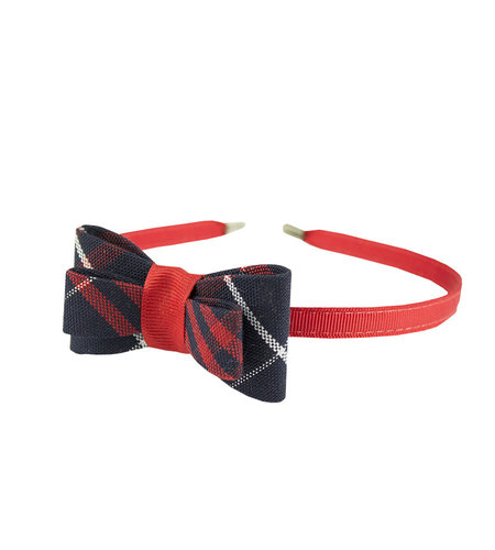 EE Dee Trim Bow Headband #FBE9HB Plaid 36
