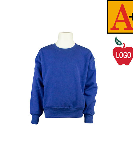 Embroidered Royal Blue Crew-neck Sweatshirt #6254