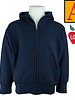 Embroidered Navy Blue Zip Hood Sweatshirt #6247-1814-Grade K-8