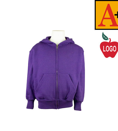 Heat Press Purple Full Zip Hood Sweatshirt #6247-1850