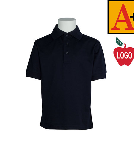 Embroidered Dark Navy Short Sleeve Interlock Polo #EM-8320-1811