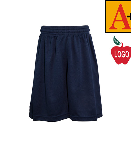 Heat Press Navy Blue Mesh Athletic Shorts #6212-1839-Grade K-8